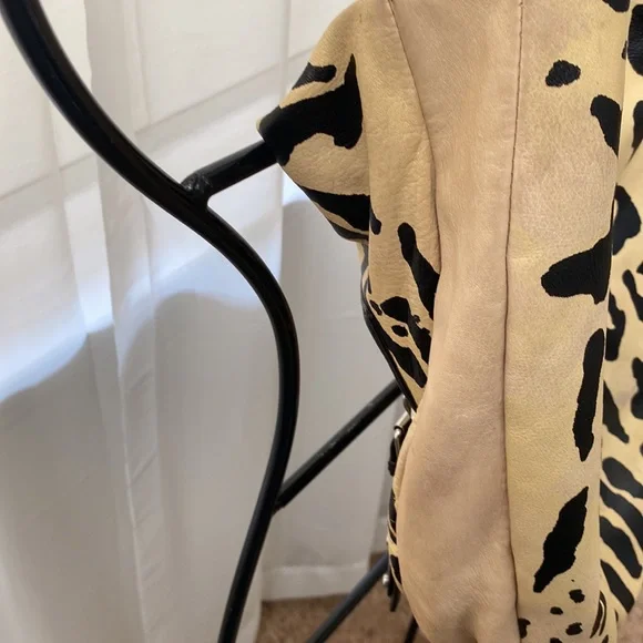 L.A.M.B Leather Leopard Shoulder Bag